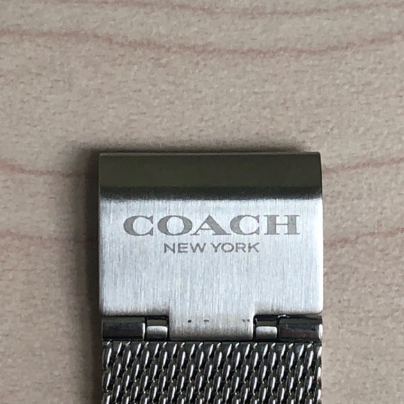 New Coach Stainless Steel Silvertone Mesh Watch main image 8